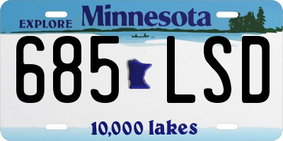 MN license plate 685LSD
