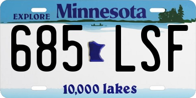 MN license plate 685LSF