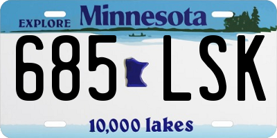 MN license plate 685LSK