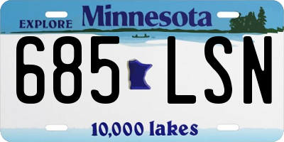 MN license plate 685LSN