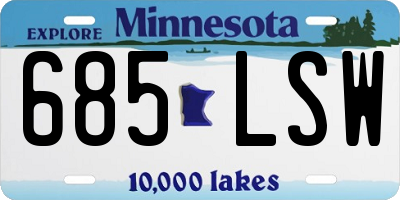 MN license plate 685LSW