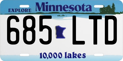 MN license plate 685LTD