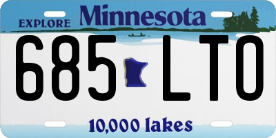 MN license plate 685LTO