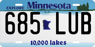 MN license plate 685LUB