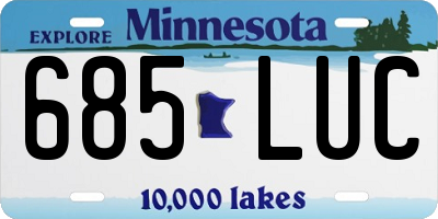 MN license plate 685LUC