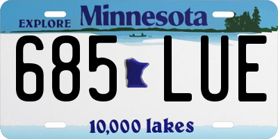 MN license plate 685LUE