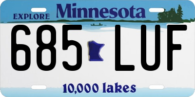 MN license plate 685LUF