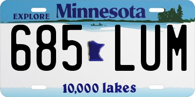 MN license plate 685LUM