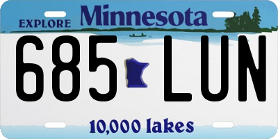 MN license plate 685LUN