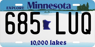 MN license plate 685LUQ
