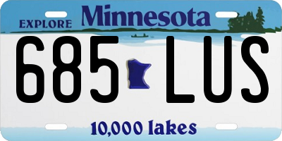 MN license plate 685LUS