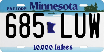 MN license plate 685LUW