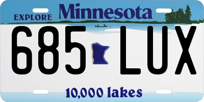 MN license plate 685LUX