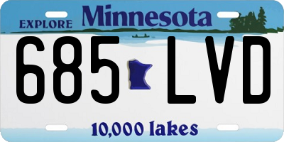 MN license plate 685LVD
