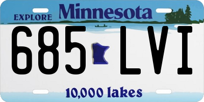 MN license plate 685LVI