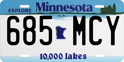 MN license plate 685MCY