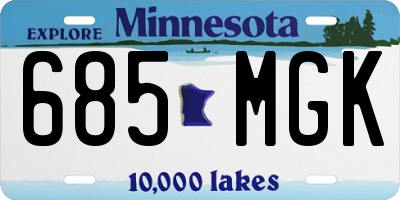 MN license plate 685MGK