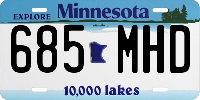 MN license plate 685MHD