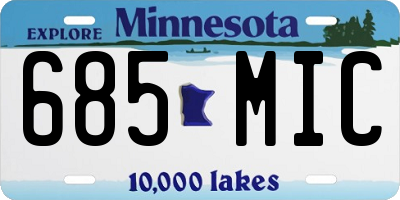 MN license plate 685MIC