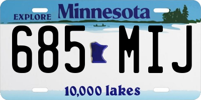 MN license plate 685MIJ