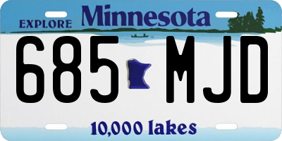 MN license plate 685MJD