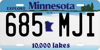 MN license plate 685MJI