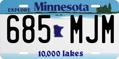 MN license plate 685MJM