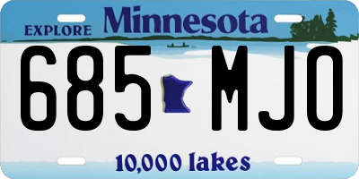 MN license plate 685MJO