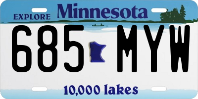 MN license plate 685MYW