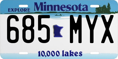 MN license plate 685MYX