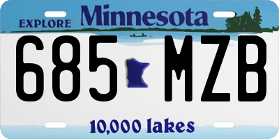 MN license plate 685MZB