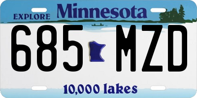 MN license plate 685MZD
