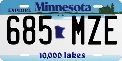 MN license plate 685MZE