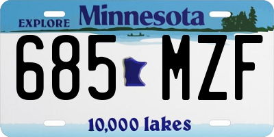 MN license plate 685MZF