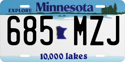 MN license plate 685MZJ