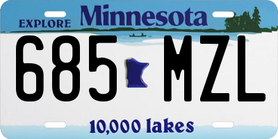 MN license plate 685MZL
