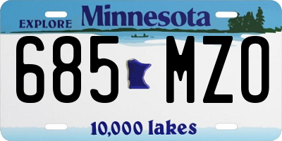 MN license plate 685MZO