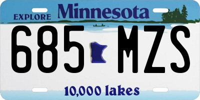 MN license plate 685MZS