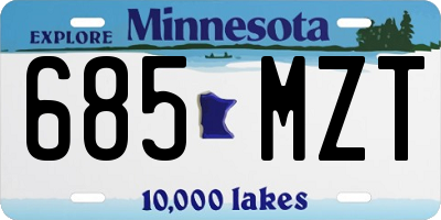 MN license plate 685MZT