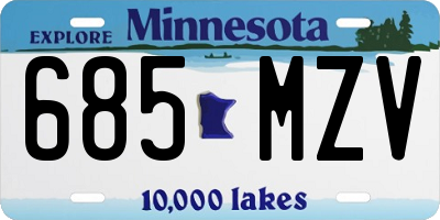 MN license plate 685MZV