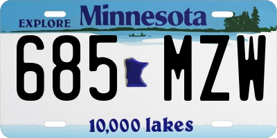 MN license plate 685MZW