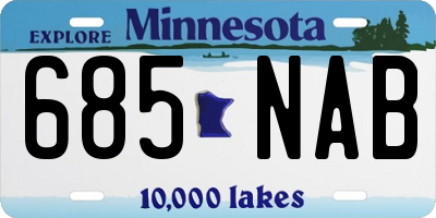 MN license plate 685NAB
