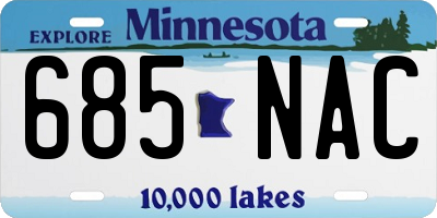 MN license plate 685NAC