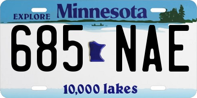 MN license plate 685NAE