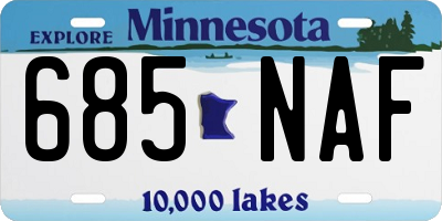 MN license plate 685NAF