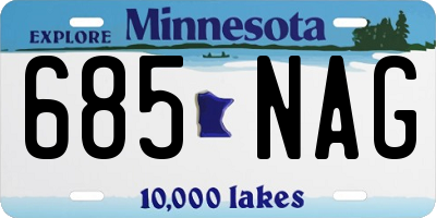 MN license plate 685NAG