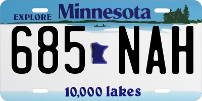 MN license plate 685NAH
