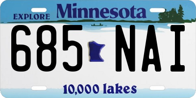 MN license plate 685NAI