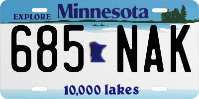 MN license plate 685NAK