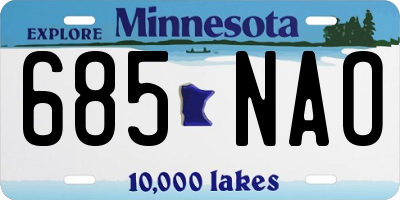 MN license plate 685NAO